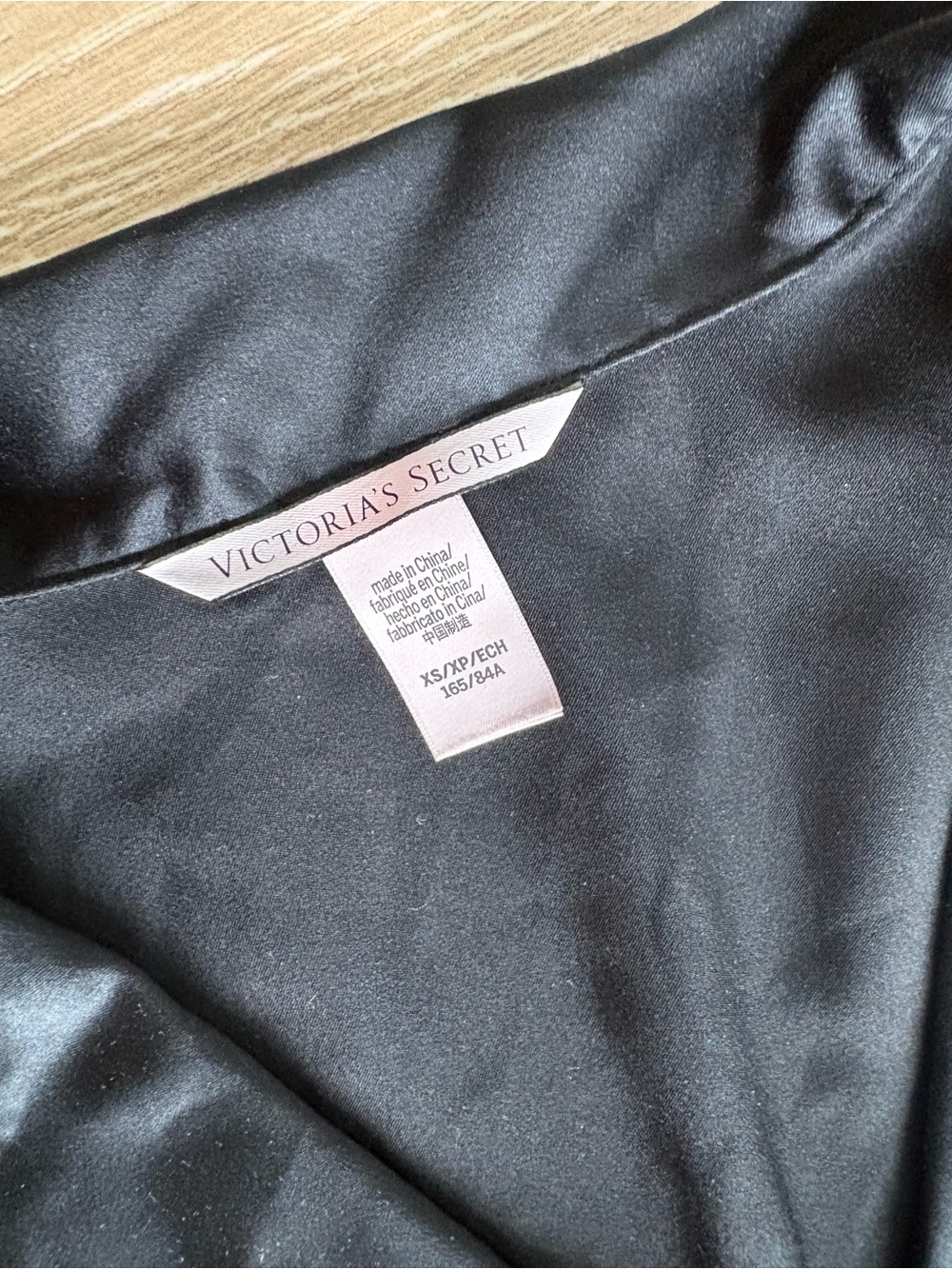 Victoria’s Secret Black Satin Pajama Set with White Piping - Picture 5 of 5